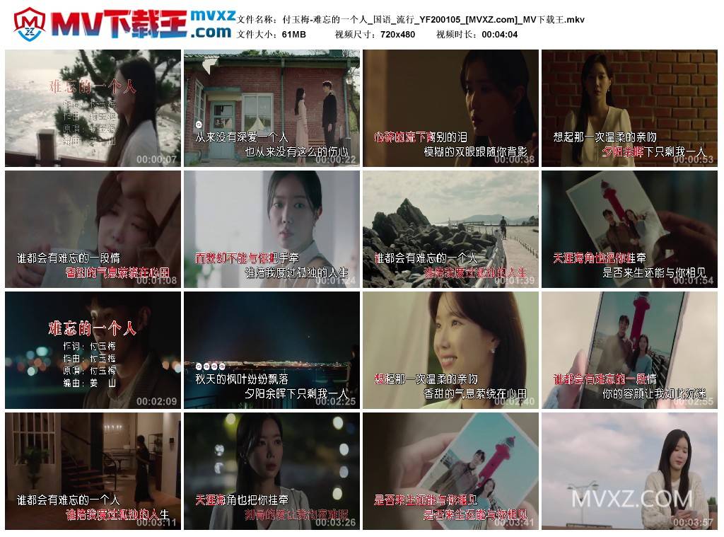 付玉梅-难忘的一个人_国语_流行_YF200105